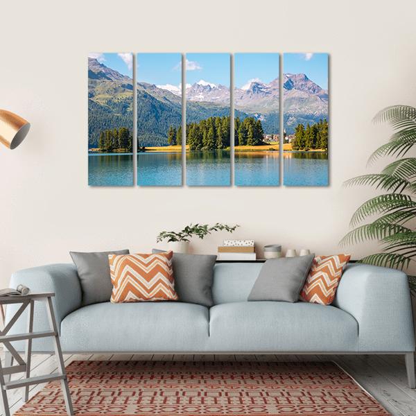 View Of The Azure Pond Champfer In Alpine Valley Canvas Wall Art-5 Horizontal-Gallery Wrap-22" x 12"-Tiaracle