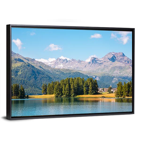 View Of The Azure Pond Champfer In Alpine Valley Panoramic Canvas Wall Art-1 Piece-36" x 12"-Tiaracle