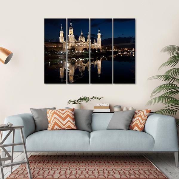 View Of The Basilica Cathedral Of Our Lady Of The Pillar Canvas Wall Art-4 Horizontal-Gallery Wrap-34" x 24"-Tiaracle