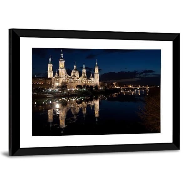 View Of The Basilica Cathedral Of Our Lady Of The Pillar Canvas Wall Art-5 Horizontal-Gallery Wrap-22" x 12"-Tiaracle