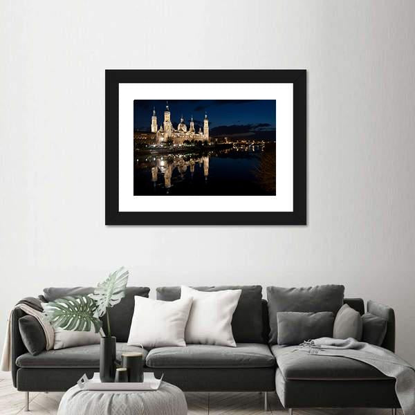 View Of The Basilica Cathedral Of Our Lady Of The Pillar Canvas Wall Art-5 Horizontal-Gallery Wrap-22" x 12"-Tiaracle