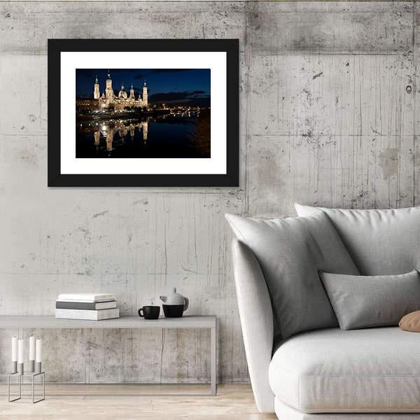 View Of The Basilica Cathedral Of Our Lady Of The Pillar Canvas Wall Art-5 Horizontal-Gallery Wrap-22" x 12"-Tiaracle