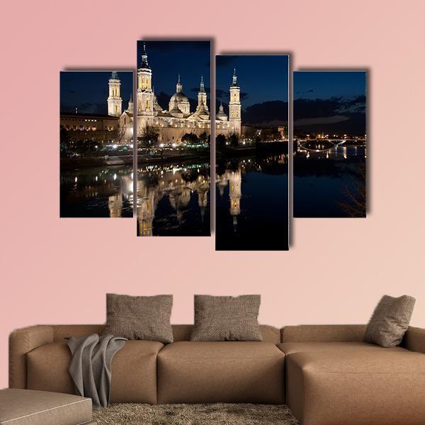 View Of The Basilica Cathedral Of Our Lady Of The Pillar Canvas Wall Art-4 Pop-Gallery Wrap-50" x 32"-Tiaracle