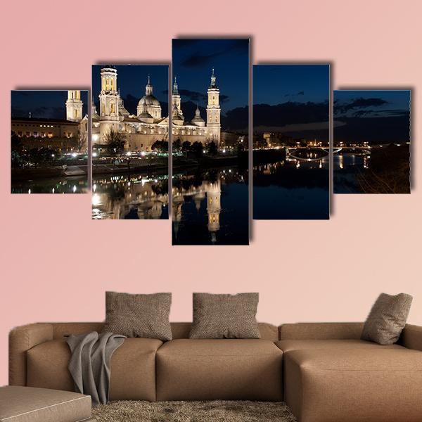 View Of The Basilica Cathedral Of Our Lady Of The Pillar Canvas Wall Art-5 Star-Gallery Wrap-62" x 32"-Tiaracle