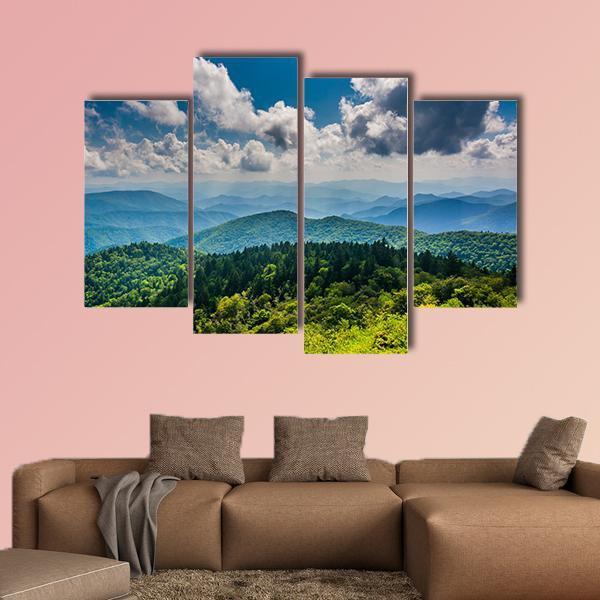 View Of The Blue Ridge Mountains Canvas Wall Art-4 Pop-Gallery Wrap-50" x 32"-Tiaracle