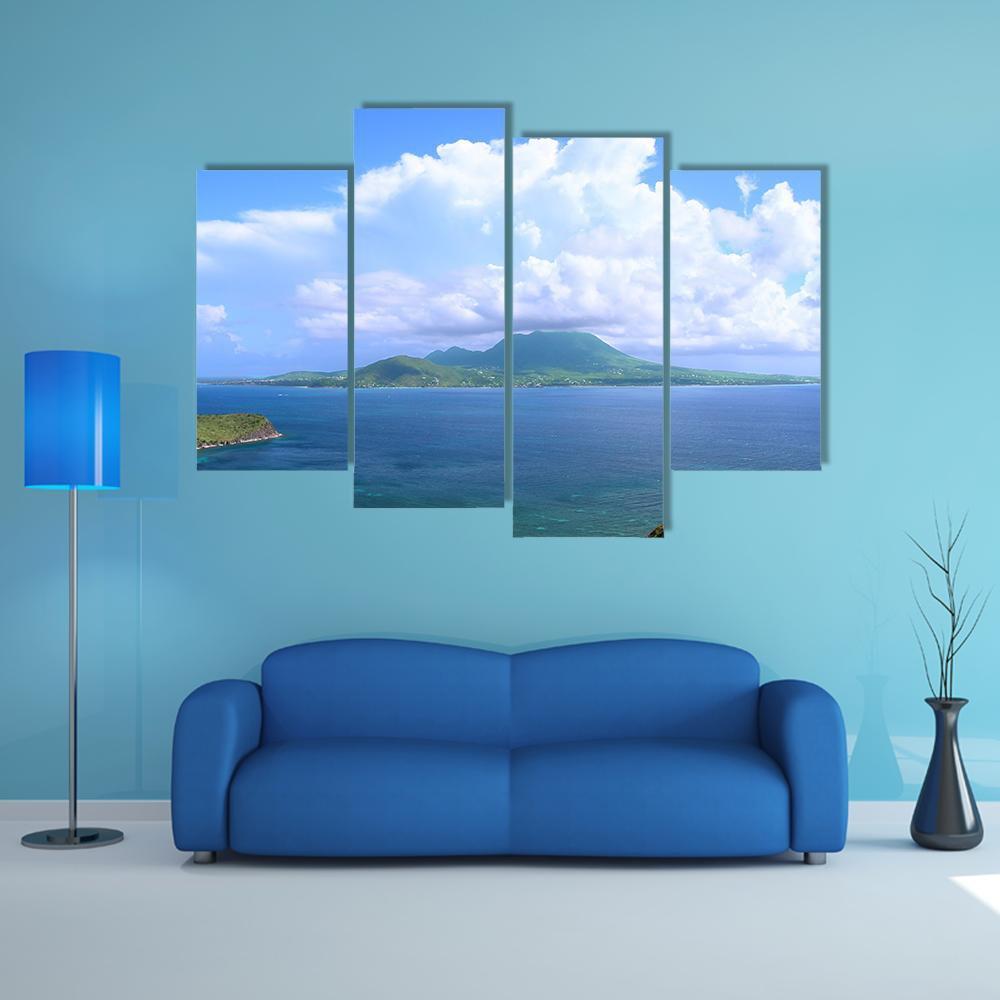 View Of The Caribbean Island Nevis Canvas Wall Art-4 Pop-Gallery Wrap-50" x 32"-Tiaracle