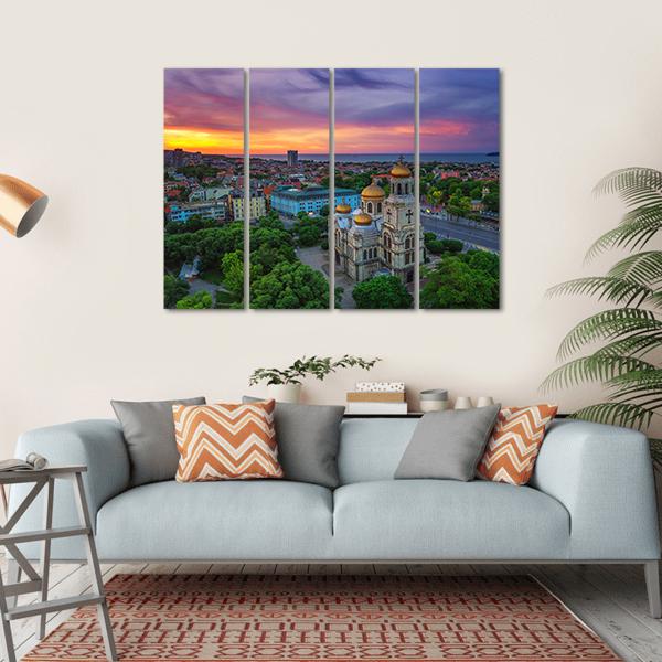 View Of The Cathedral Of Assumption In Varna Canvas Wall Art-4 Horizontal-Gallery Wrap-34" x 24"-Tiaracle