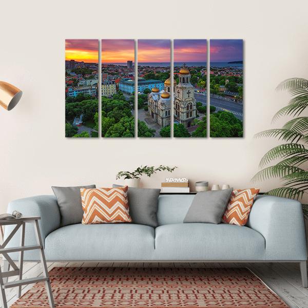 View Of The Cathedral Of Assumption In Varna Canvas Wall Art-1 Piece-Gallery Wrap-36" x 24"-Tiaracle