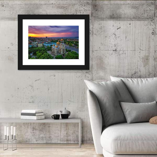 View Of The Cathedral Of Assumption In Varna Canvas Wall Art-3 Horizontal-Gallery Wrap-25" x 16"-Tiaracle