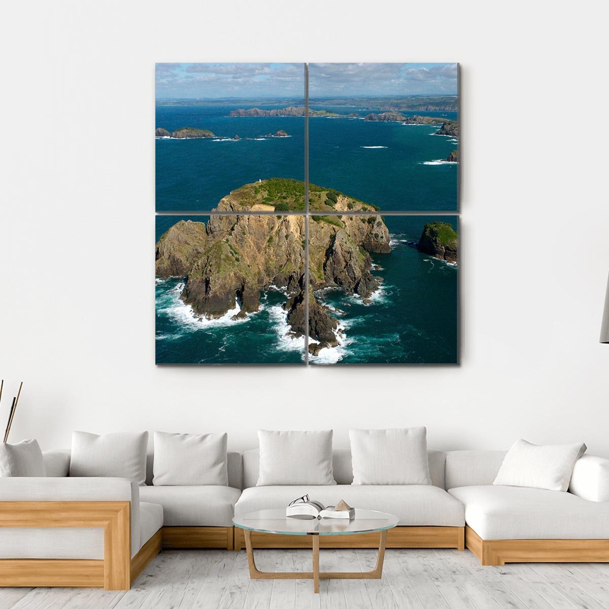 View Of The Cavalli Islands Canvas Wall Art-4 Square-Gallery Wrap-17" x 17"-Tiaracle