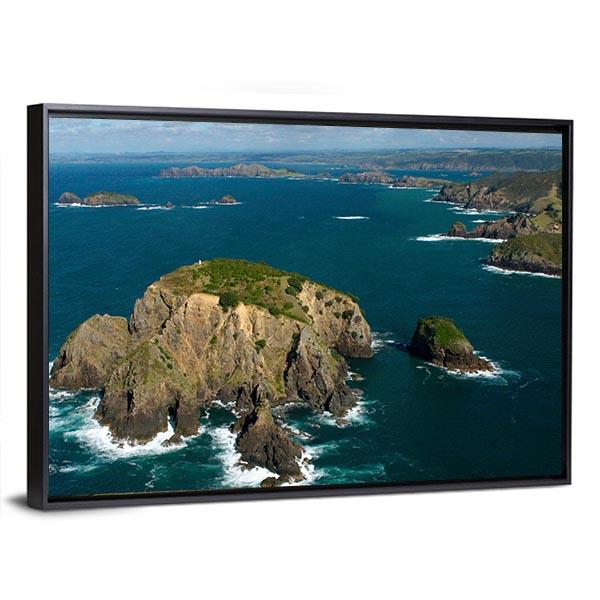 View Of The Cavalli Islands Canvas Wall Art-5 Horizontal-Gallery Wrap-22" x 12"-Tiaracle