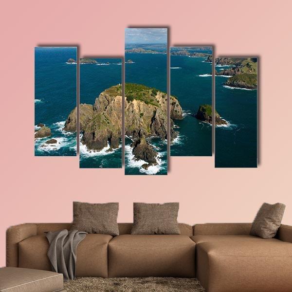 View Of The Cavalli Islands Canvas Wall Art-5 Pop-Gallery Wrap-47" x 32"-Tiaracle