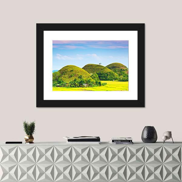 View Of The Chocolate Hills Canvas Wall Art-1 Piece-Framed Print-20" x 16"-Tiaracle