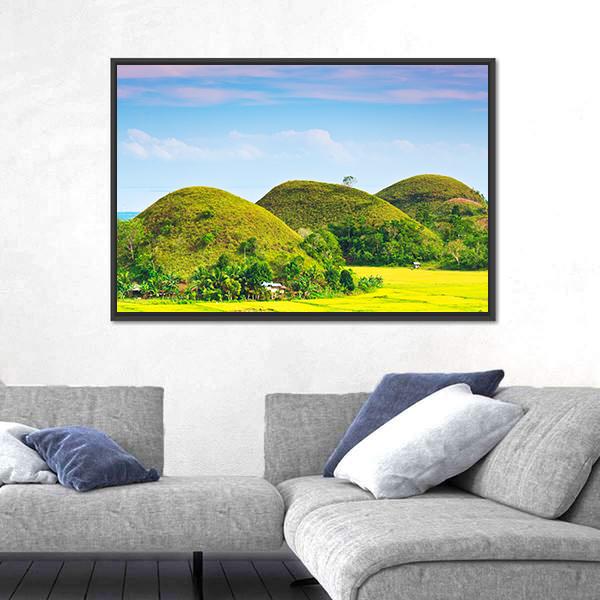 View Of The Chocolate Hills Canvas Wall Art-3 Horizontal-Gallery Wrap-25" x 16"-Tiaracle