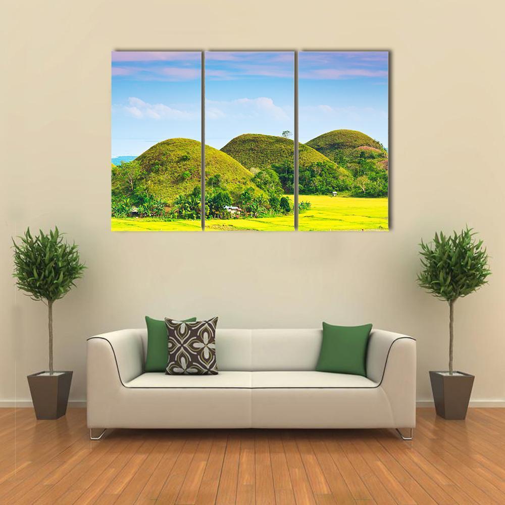 View Of The Chocolate Hills Canvas Wall Art-3 Horizontal-Gallery Wrap-37" x 24"-Tiaracle