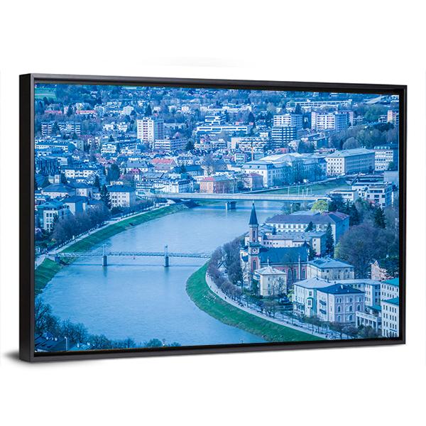 View Of The City Of Salzburg Canvas Wall Art-3 Horizontal-Gallery Wrap-25" x 16"-Tiaracle