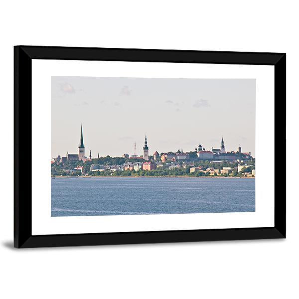 View Of The Cityscape Of Tallinn From The Sea Canvas Wall Art-3 Horizontal-Gallery Wrap-25" x 16"-Tiaracle