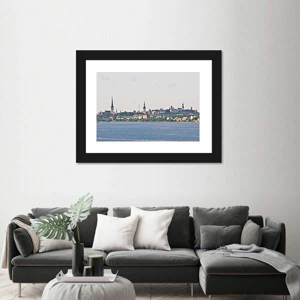 View Of The Cityscape Of Tallinn From The Sea Canvas Wall Art-3 Horizontal-Gallery Wrap-25" x 16"-Tiaracle
