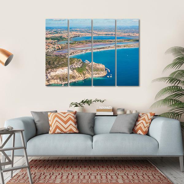 View Of The Coast Poetto In Cagliari Canvas Wall Art-4 Horizontal-Gallery Wrap-34" x 24"-Tiaracle