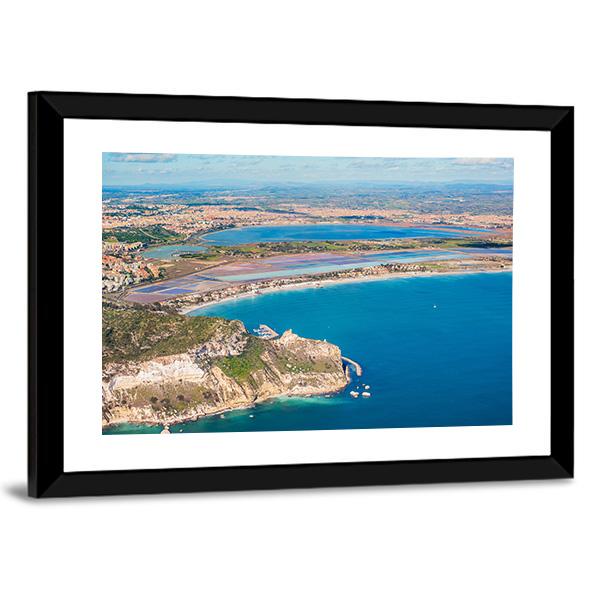 View Of The Coast Poetto In Cagliari Canvas Wall Art-5 Horizontal-Gallery Wrap-22" x 12"-Tiaracle