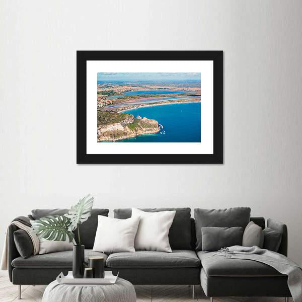 View Of The Coast Poetto In Cagliari Canvas Wall Art-5 Horizontal-Gallery Wrap-22" x 12"-Tiaracle