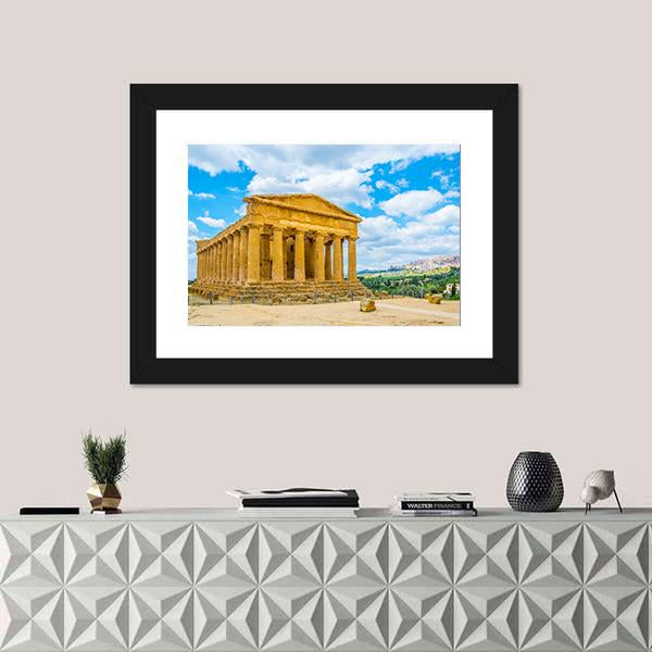 View Of The Concordia Temple Canvas Wall Art-1 Piece-Framed Print-20" x 16"-Tiaracle