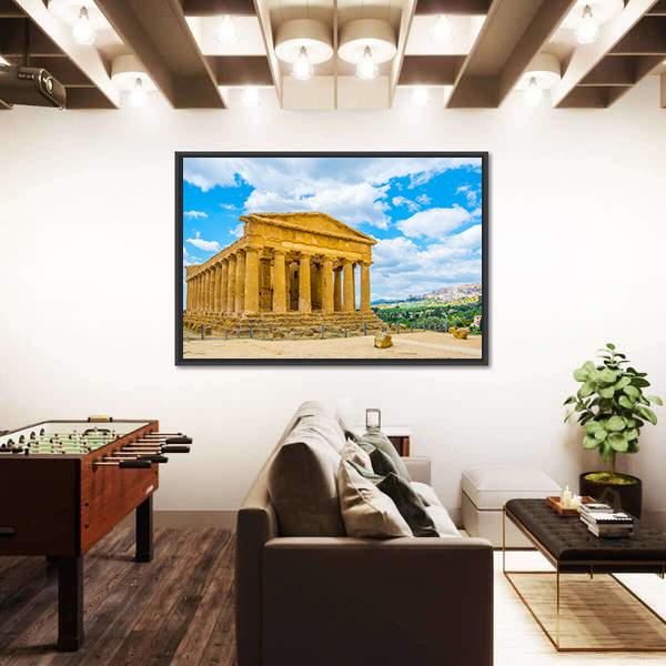 View Of The Concordia Temple Canvas Wall Art-3 Horizontal-Gallery Wrap-25" x 16"-Tiaracle
