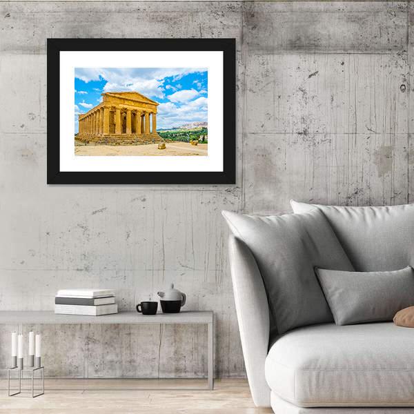 View Of The Concordia Temple Canvas Wall Art-3 Horizontal-Gallery Wrap-25" x 16"-Tiaracle