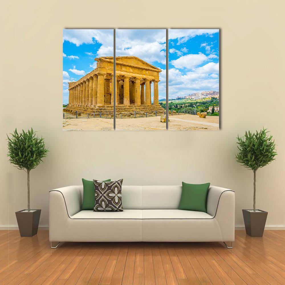 View Of The Concordia Temple Canvas Wall Art-3 Horizontal-Gallery Wrap-37" x 24"-Tiaracle