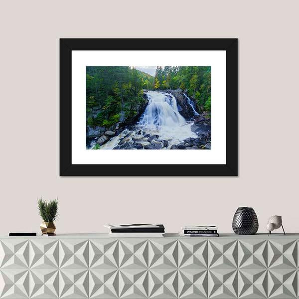 View Of The Diable Waterfall In Canada Canvas Wall Art-1 Piece-Framed Print-20" x 16"-Tiaracle