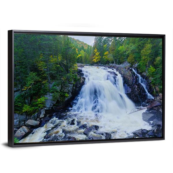 View Of The Diable Waterfall In Canada Canvas Wall Art-3 Horizontal-Gallery Wrap-25" x 16"-Tiaracle