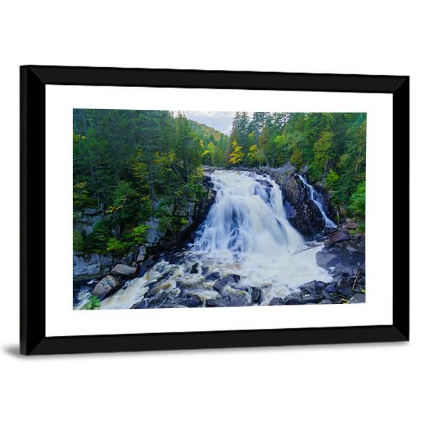 View Of The Diable Waterfall In Canada Canvas Wall Art-3 Horizontal-Gallery Wrap-25" x 16"-Tiaracle