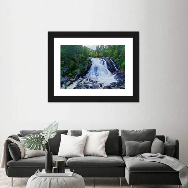 View Of The Diable Waterfall In Canada Canvas Wall Art-3 Horizontal-Gallery Wrap-25" x 16"-Tiaracle