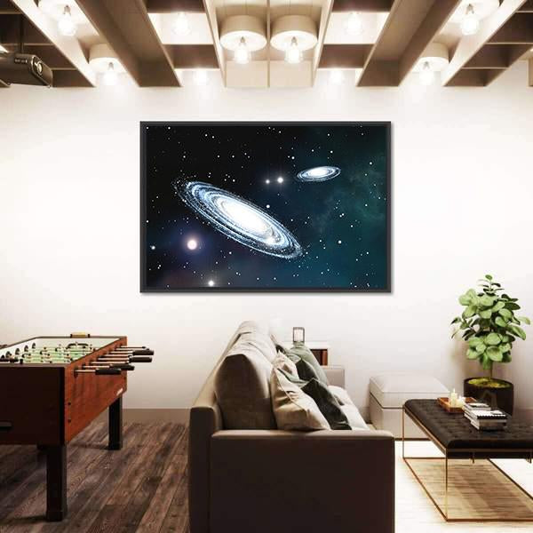 View Of The Galaxy Through The Nebulae Canvas Wall Art-5 Horizontal-Gallery Wrap-22" x 12"-Tiaracle
