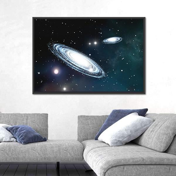 View Of The Galaxy Through The Nebulae Canvas Wall Art-5 Horizontal-Gallery Wrap-22" x 12"-Tiaracle