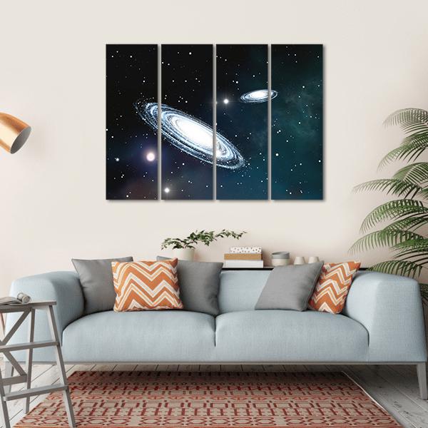 View Of The Galaxy Through The Nebulae Canvas Wall Art-4 Horizontal-Gallery Wrap-34" x 24"-Tiaracle