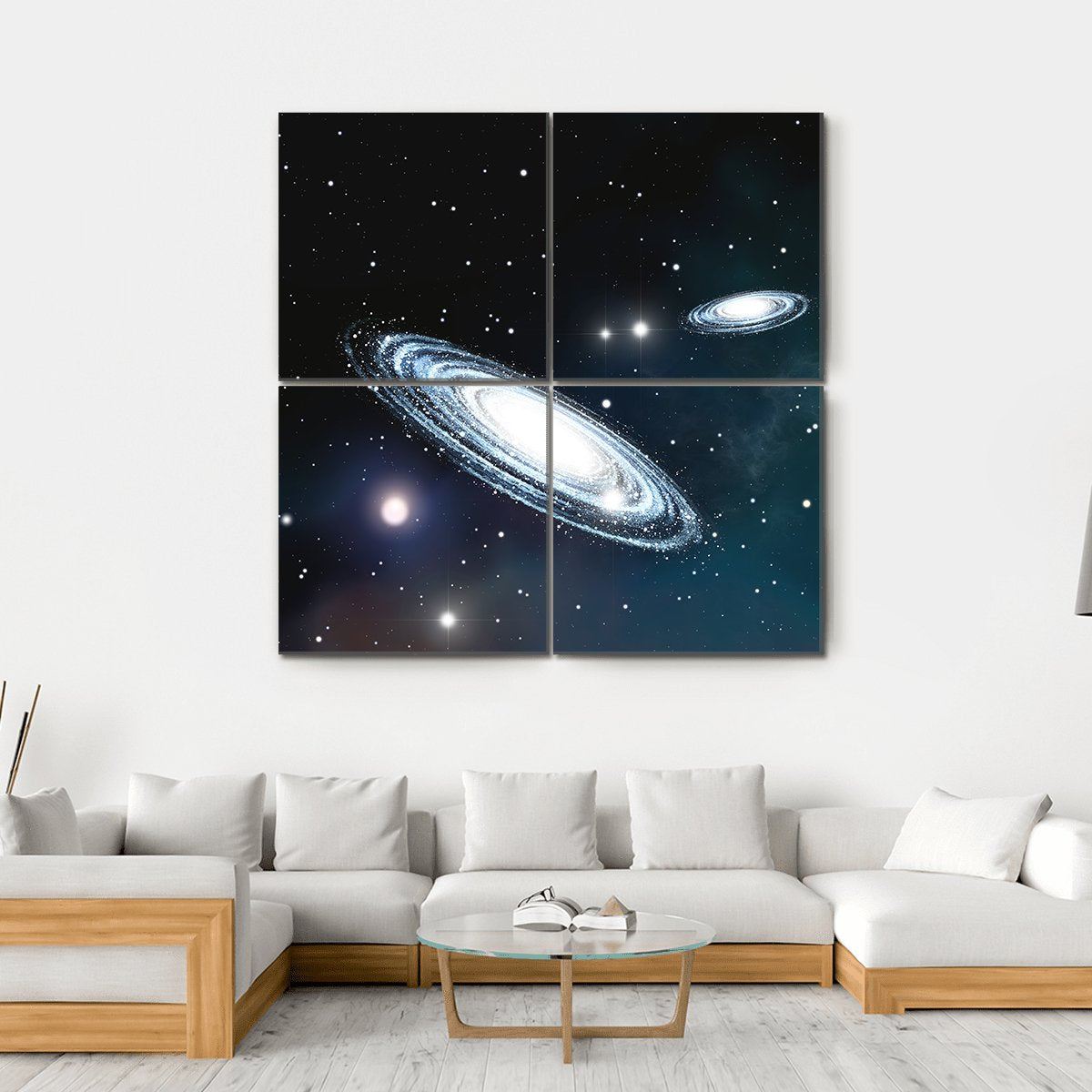 View Of The Galaxy Through The Nebulae Canvas Wall Art-4 Square-Gallery Wrap-17" x 17"-Tiaracle