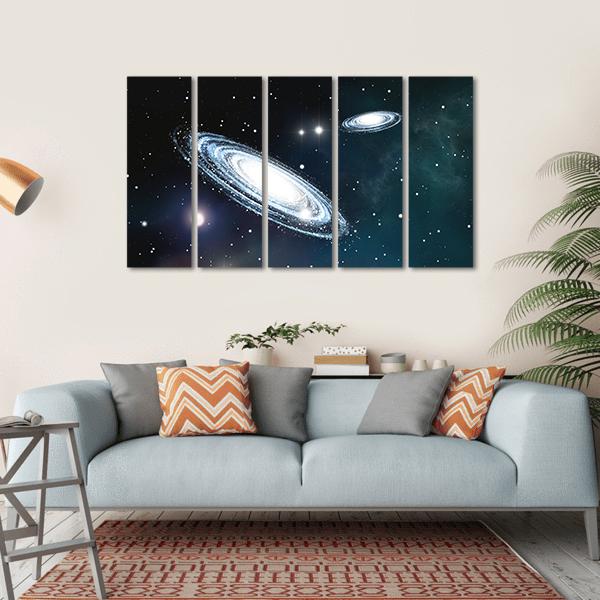 View Of The Galaxy Through The Nebulae Canvas Wall Art-5 Horizontal-Gallery Wrap-22" x 12"-Tiaracle