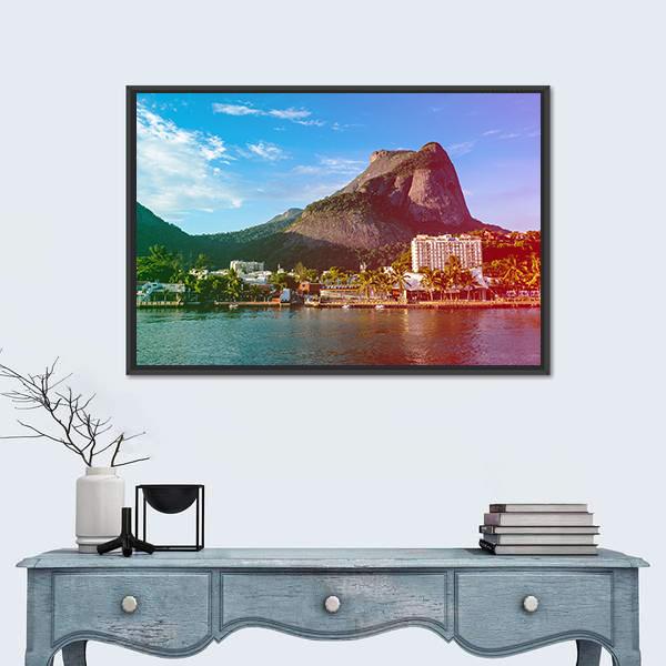 View Of The Gavea Stone Canvas Wall Art-1 Piece-Floating Frame-24" x 16"-Tiaracle