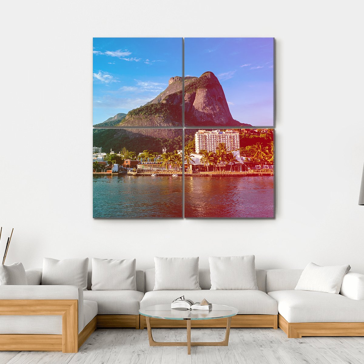 View Of The Gavea Stone Canvas Wall Art-4 Square-Gallery Wrap-17" x 17"-Tiaracle