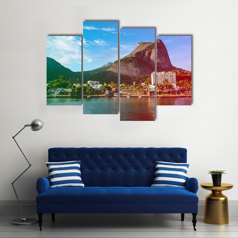 View Of The Gavea Stone Canvas Wall Art-4 Pop-Gallery Wrap-50" x 32"-Tiaracle