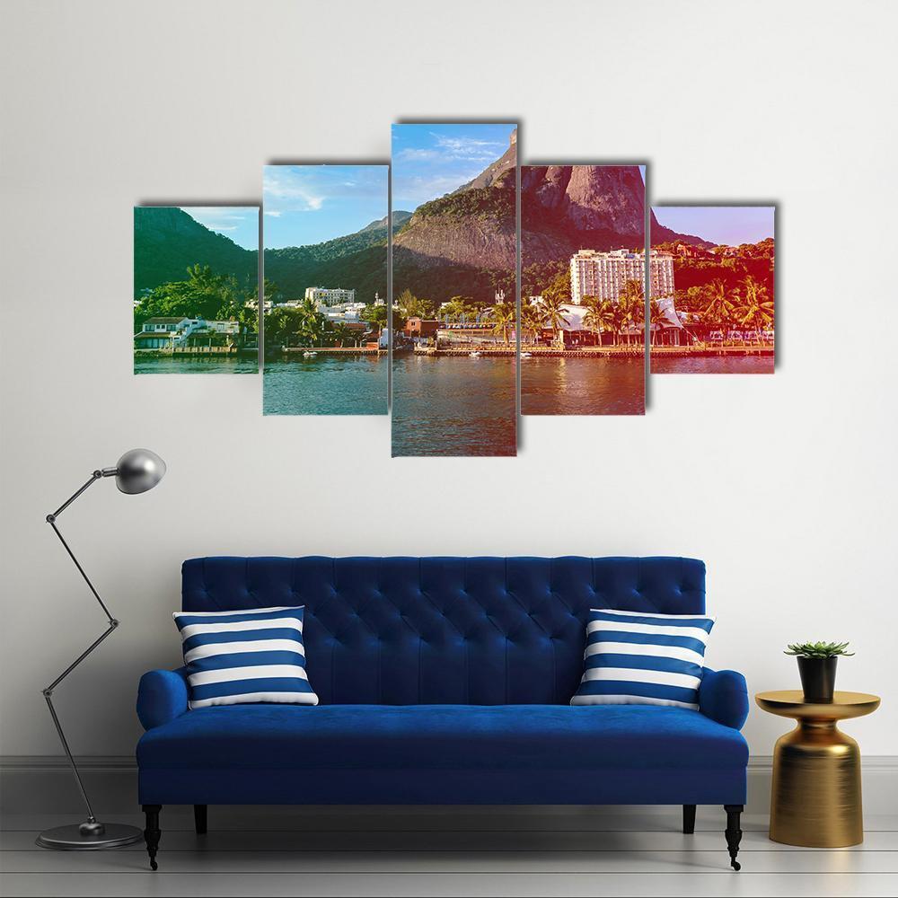 View Of The Gavea Stone Canvas Wall Art-5 Star-Gallery Wrap-62" x 32"-Tiaracle