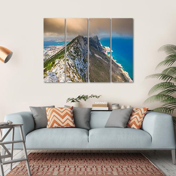 View Of The Gibraltar Rock Canvas Wall Art-4 Horizontal-Gallery Wrap-34" x 24"-Tiaracle