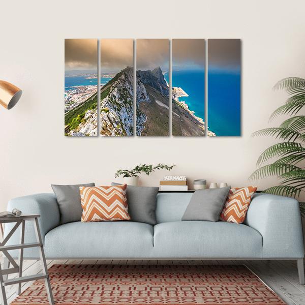 View Of The Gibraltar Rock Canvas Wall Art-5 Horizontal-Gallery Wrap-22" x 12"-Tiaracle