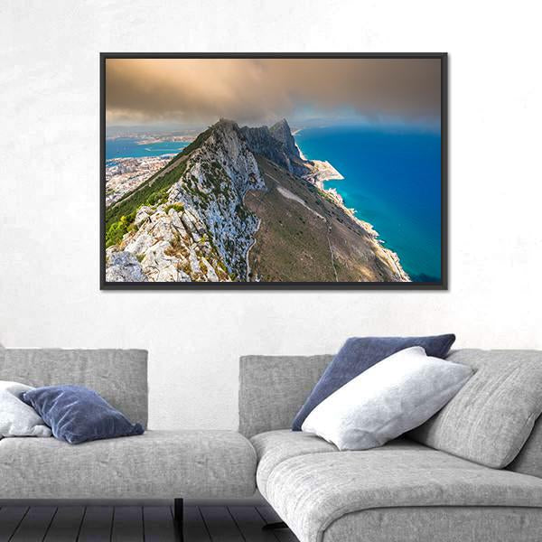 View Of The Gibraltar Rock Canvas Wall Art-3 Horizontal-Gallery Wrap-25" x 16"-Tiaracle