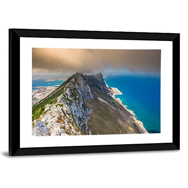 View Of The Gibraltar Rock Canvas Wall Art-5 Horizontal-Gallery Wrap-22" x 12"-Tiaracle