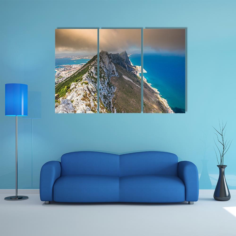 View Of The Gibraltar Rock Canvas Wall Art-3 Horizontal-Gallery Wrap-37" x 24"-Tiaracle