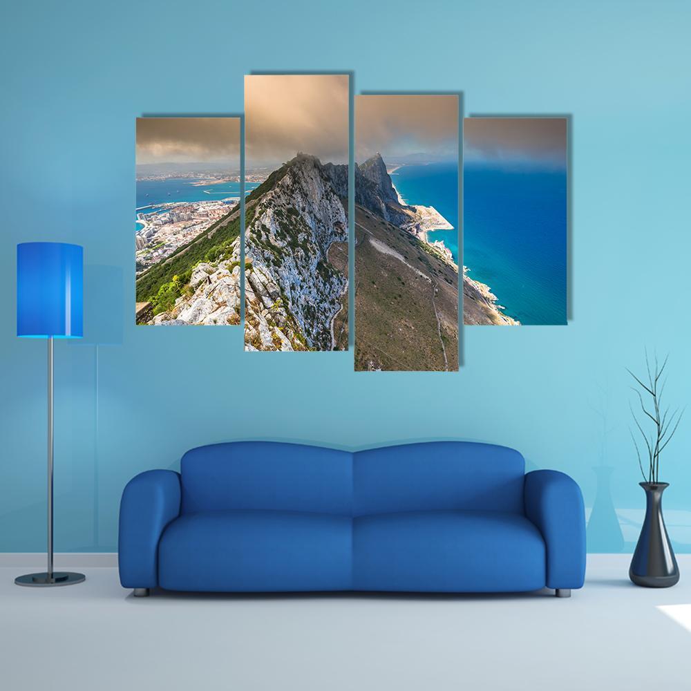 View Of The Gibraltar Rock Canvas Wall Art-4 Pop-Gallery Wrap-50" x 32"-Tiaracle