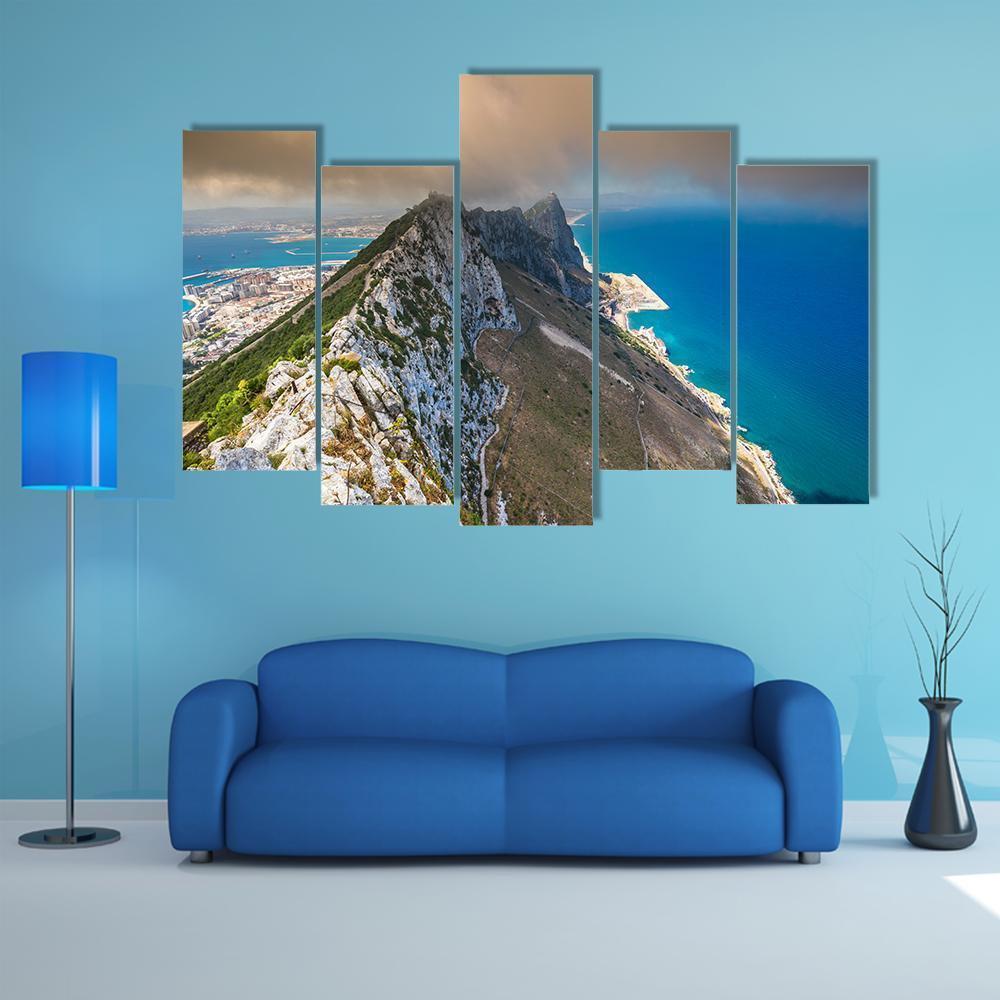 View Of The Gibraltar Rock Canvas Wall Art-5 Pop-Gallery Wrap-47" x 32"-Tiaracle