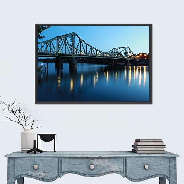 View Of The Glienicker Bridge Canvas Wall Art-1 Piece-Floating Frame-24" x 16"-Tiaracle